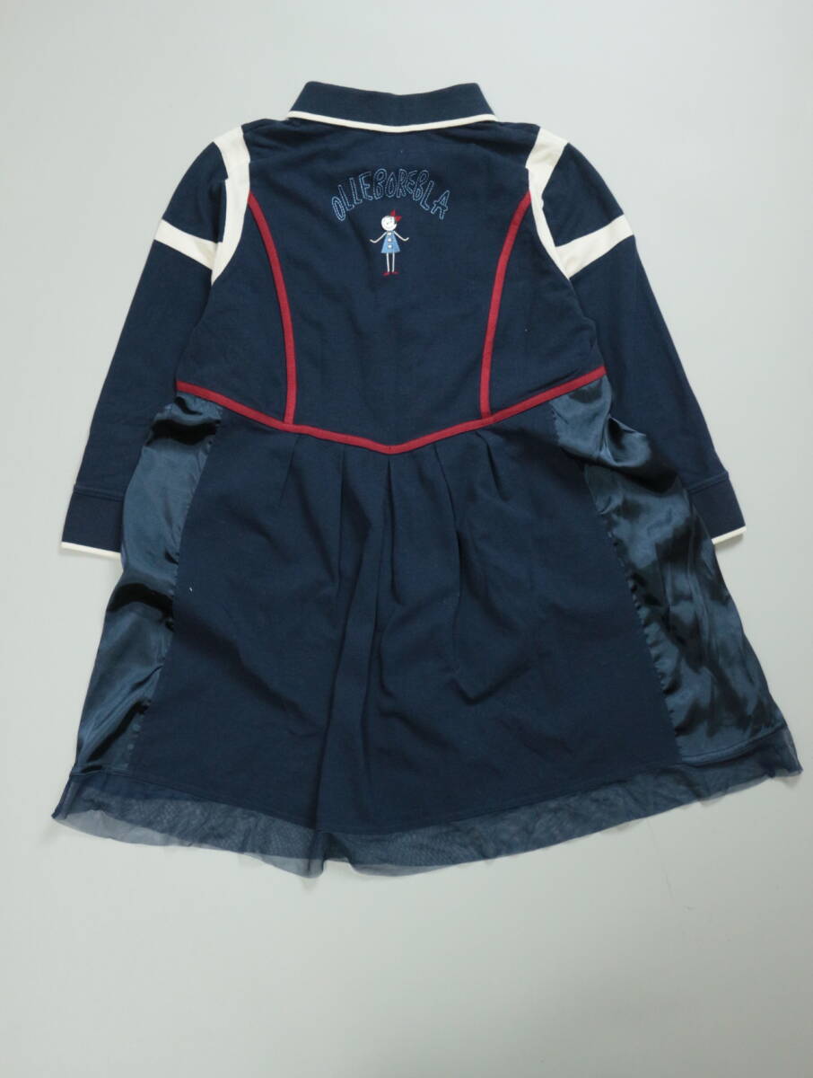 B216/OLLEBOREBLA/Alberobello/アルベロベロ/ポロワンピース/レース/ネイビー/日本制/美品/プルオーバーワンピース/
