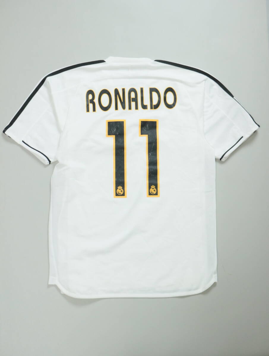 B226/Adidas/アディダス/ポルトガル制/2003-2004/レアルマドリード/HOME/＃11/RONALDO/ロナウド/ユニフォーム/レプリカ/ゲームシャツ/M/白