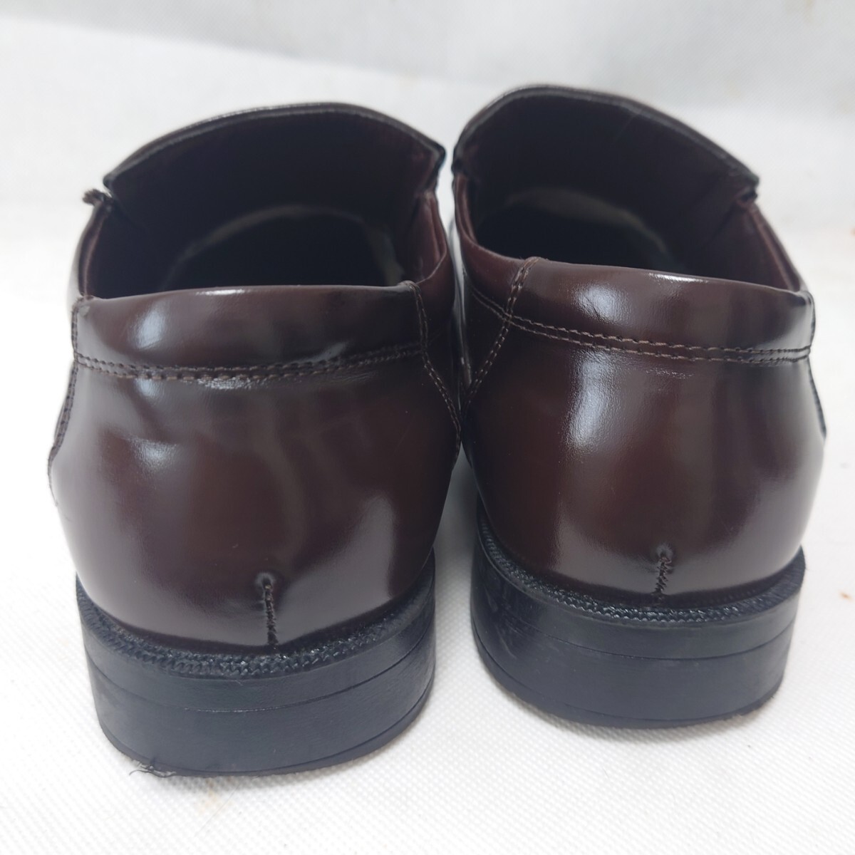 【送料込】スクウェアトゥ スリッポン ローファー ダークブラウン 25.5cm_画像4