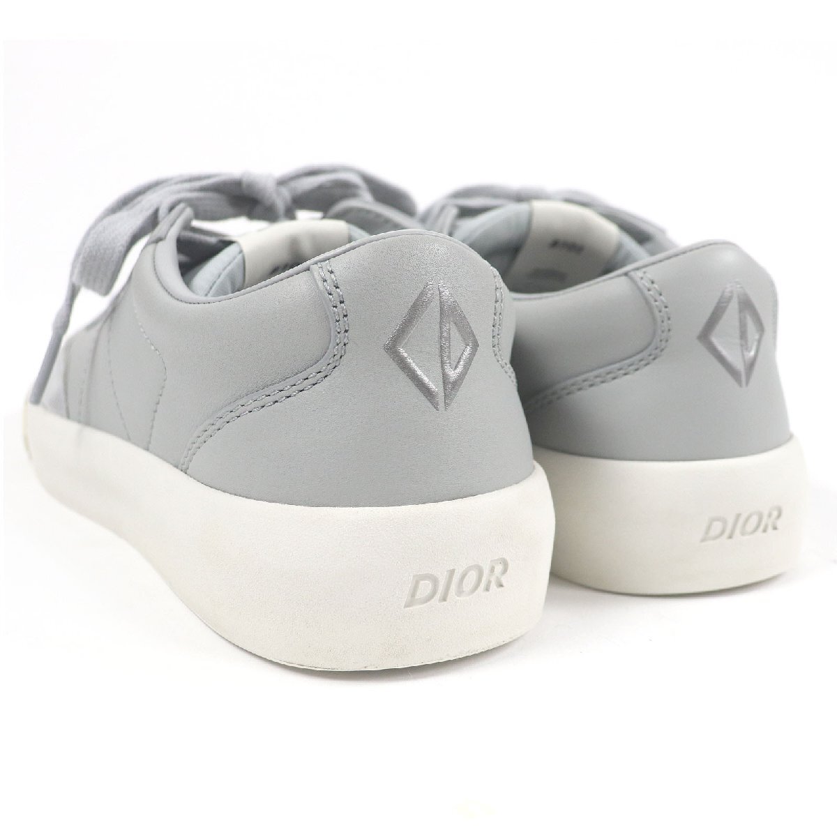 【ドンドン見直し】極美品□DIOR ディオール B101 レザー CDダイヤモンドロゴ ローカットスニーカー グレー 40 イタリア制 メンズ