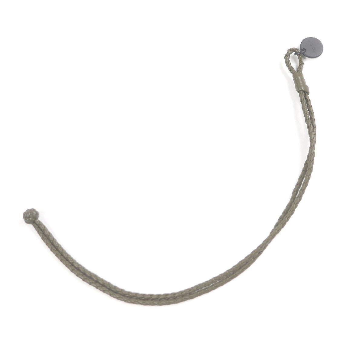 極美品□BOTTEGAVENETA ボッテガヴェネタ レザー イントレチャート ロゴプレート付き アクセサリー ブレスレット カーキ イタリア制