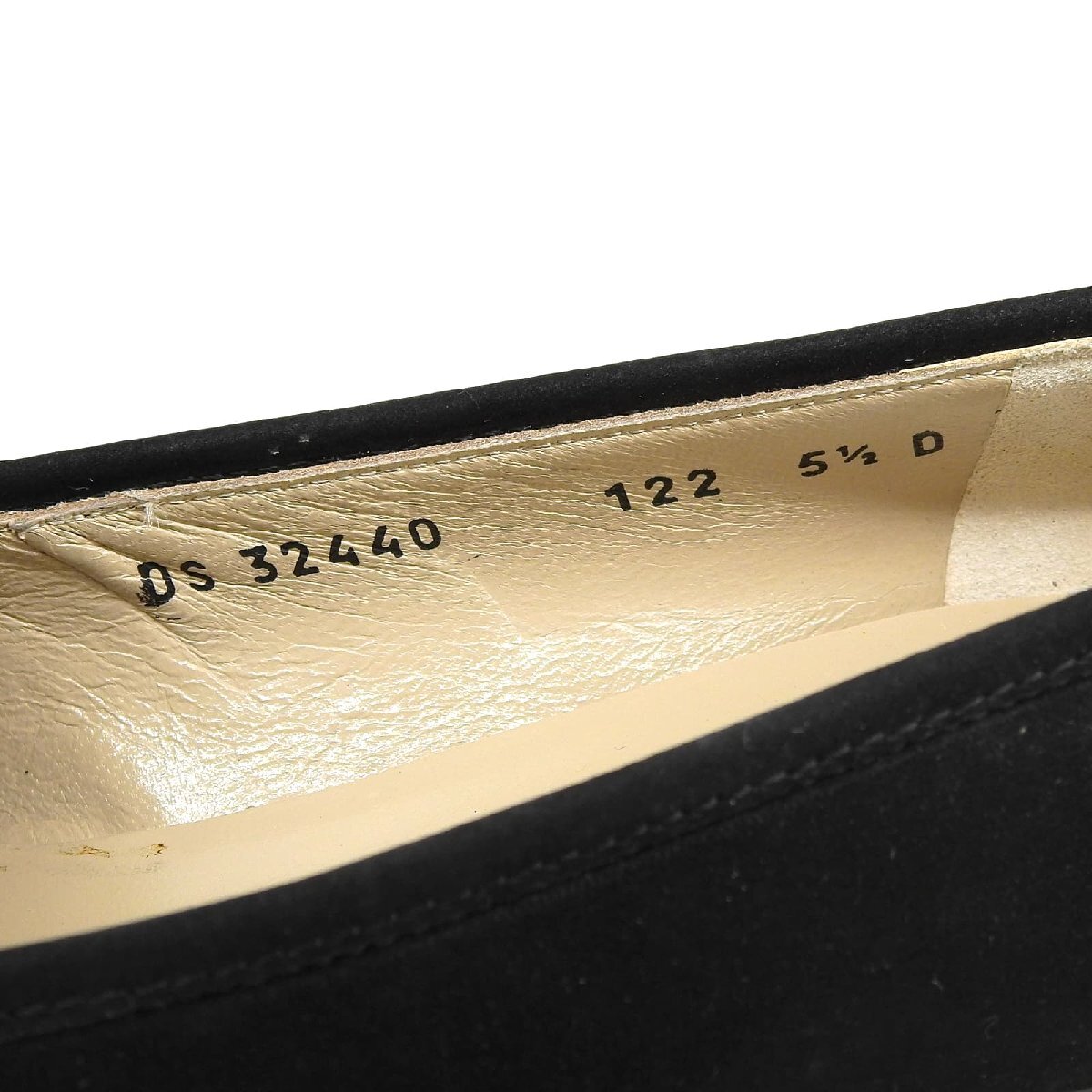 極美品▲Salvatore Ferragamo サルヴァトーレフェラガモ BABS ダブルガンチーニ ヌバックレザー パンプス 黒 ゴールド金具 5.5 箱付