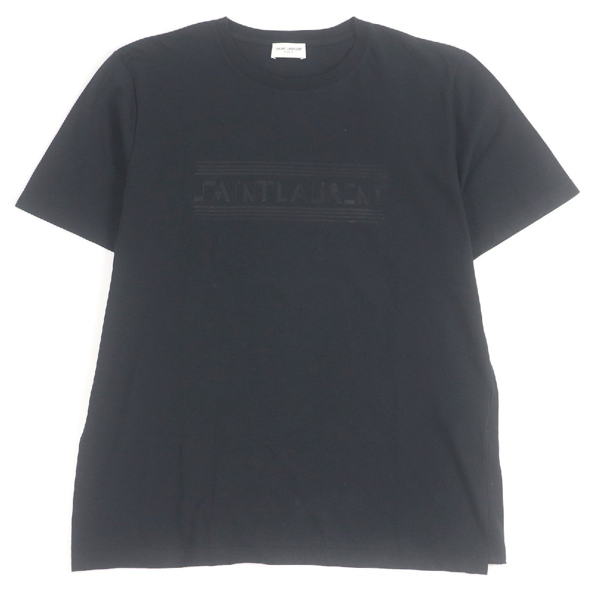 極美品□SAINT LAURENT PARIS サンローランパリ 631857 フロントロゴプリント ショートスリーブ 半袖Ｔシャツ XS イタリア制 正規(guī)品