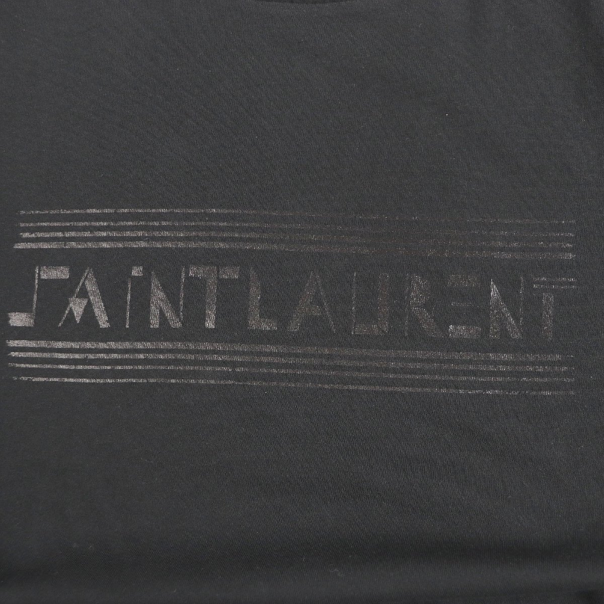 極美品□SAINT LAURENT PARIS サンローランパリ 631857 フロントロゴプリント ショートスリーブ 半袖Ｔシャツ XS イタリア制 正規(guī)品