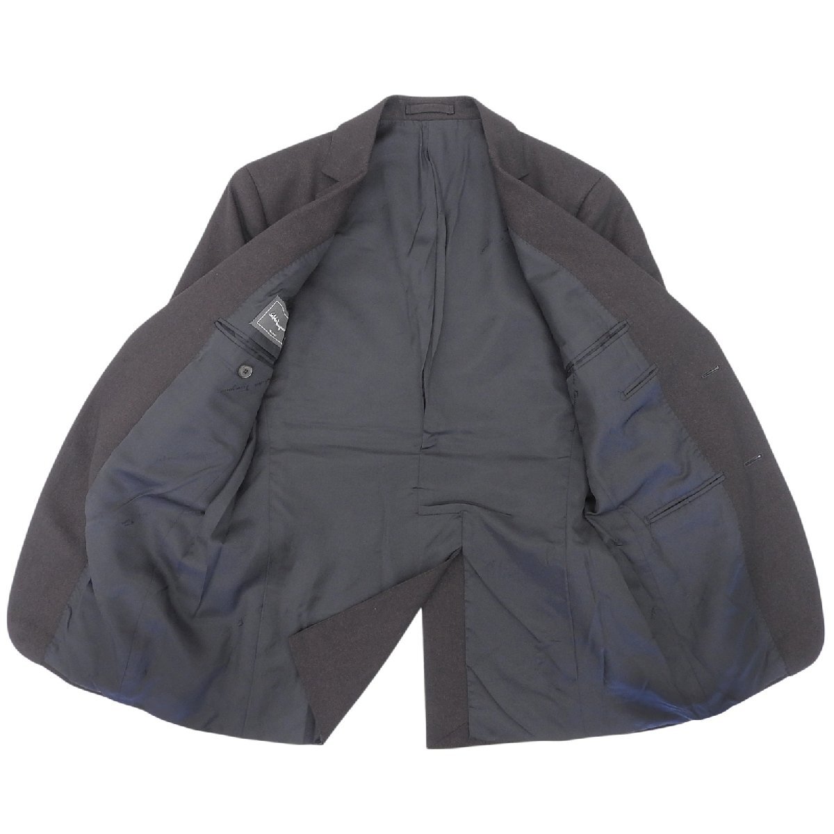 превосходный товар ^Salvatore Ferragamo Salvatore Ferragamo кашемир шелк . одиночный tailored jacket Brown 46 стандартный товар мужской