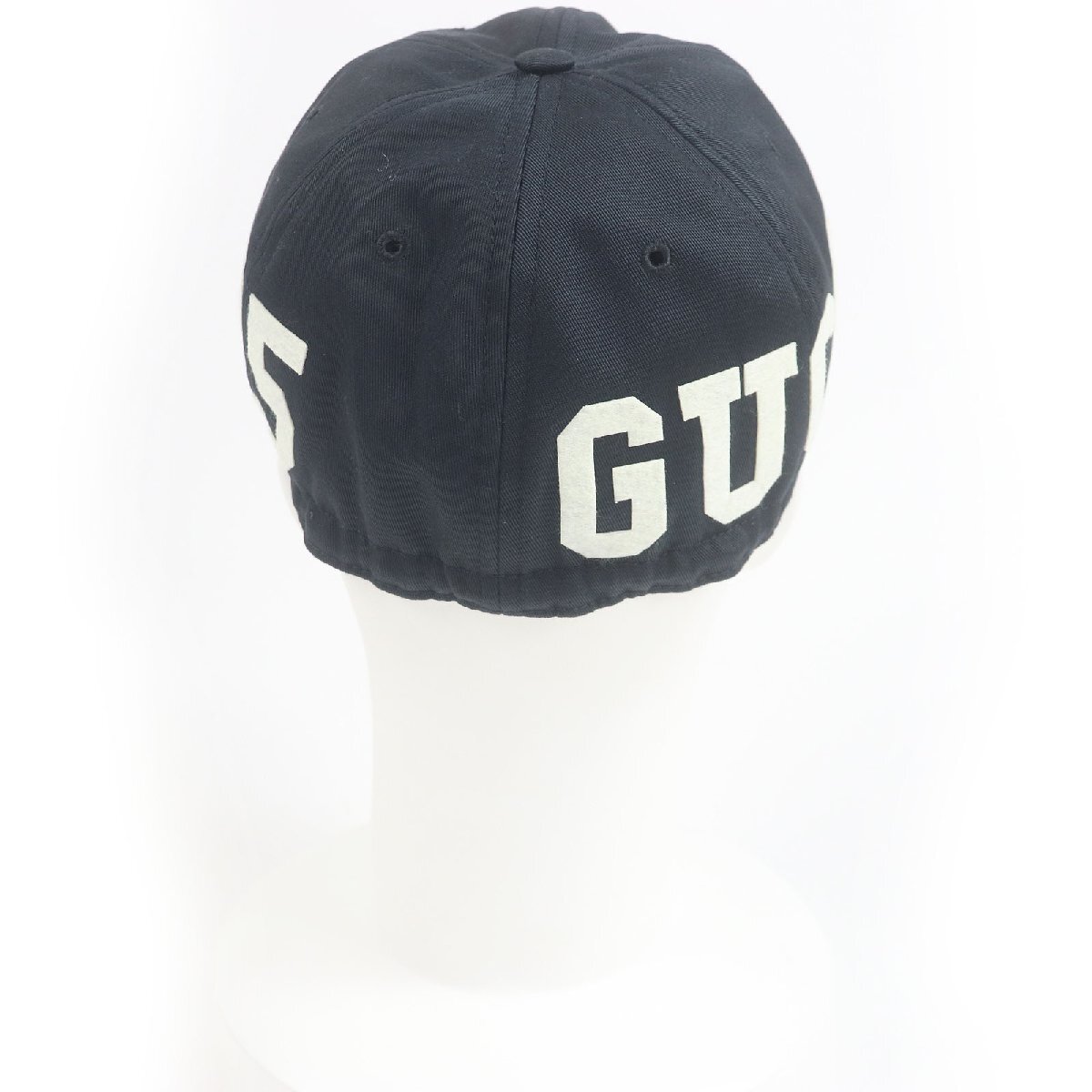 未使用品□GUCCI グッチ 2023年製 751400 コットン100％ ロゴワッペン ベースボールキャップ 黒 イタリア製 正規品 メンズ レディース