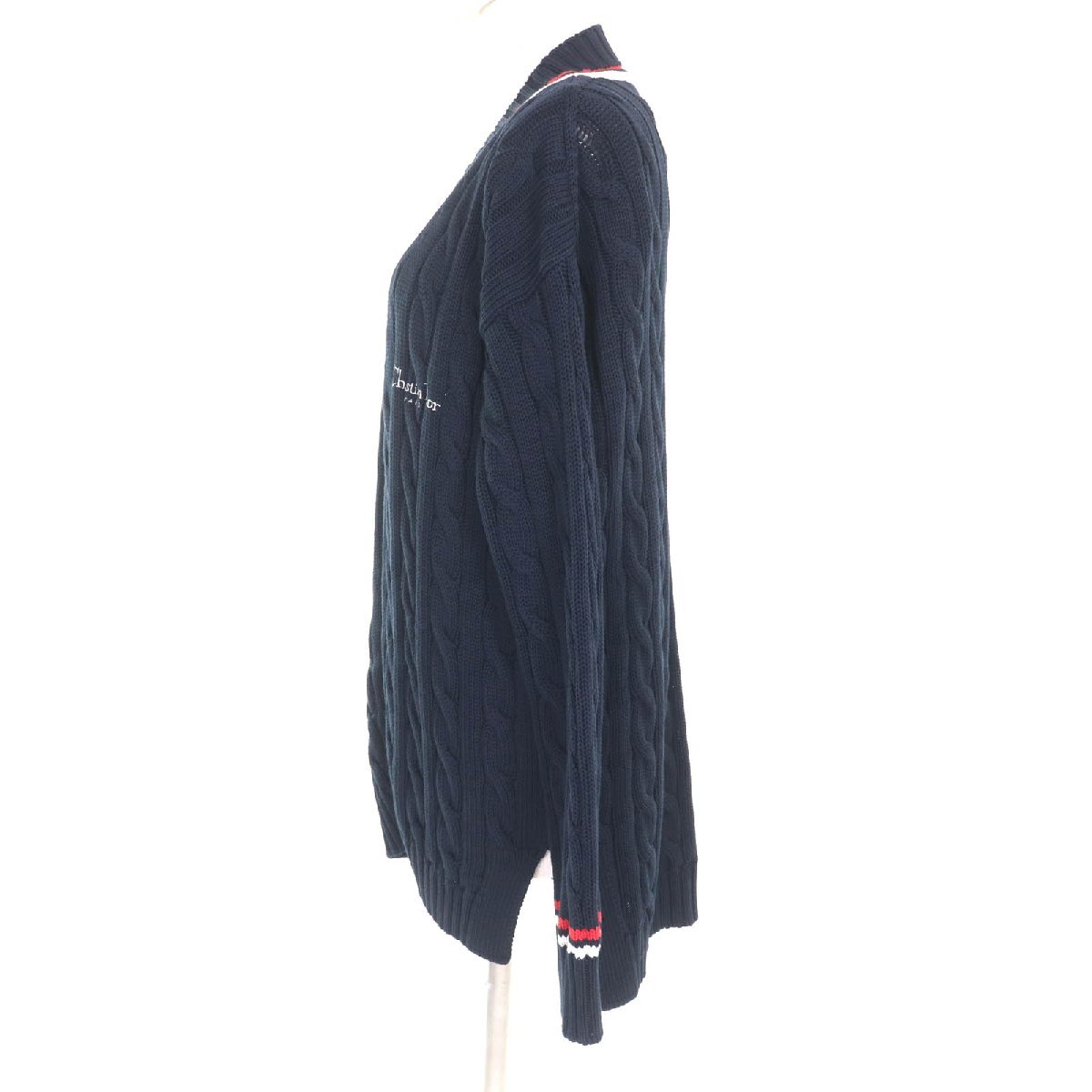 極美品★クリスチャンディオール 524G53A7051 Dior Vibe コットン100％ オーバーサイズ ロゴ刺繍入り カーディガン 40 定価370000円