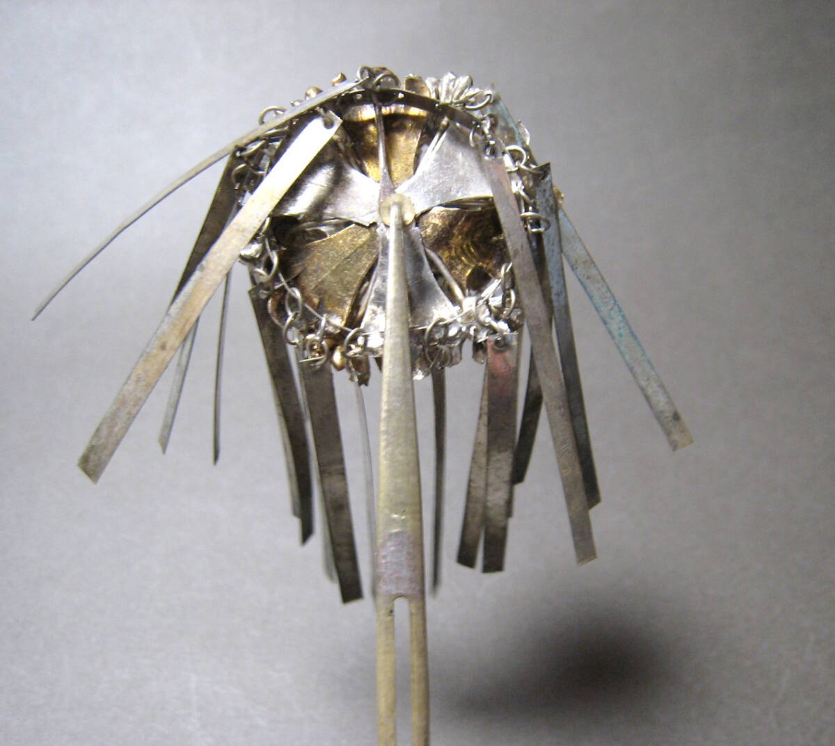 金　銀　花　彫金　珊瑚飾り　ビラビラ簪　日本髪　和装　髪飾り　アンティーク　かんざし_画像4