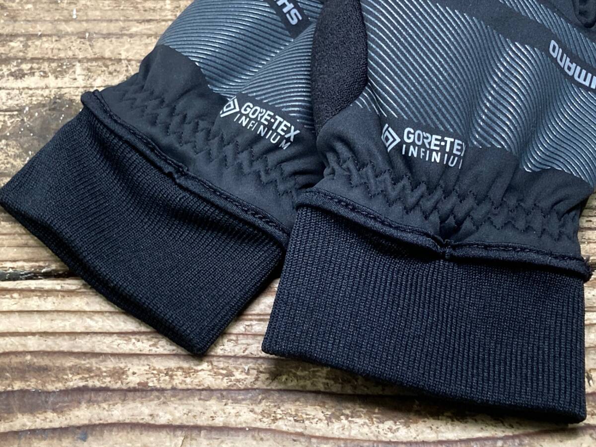 JJ827 シマノ SHIMANO 長指 グローブ 黒 L 裏起毛 GORE-TEX INFINIUM_画像5