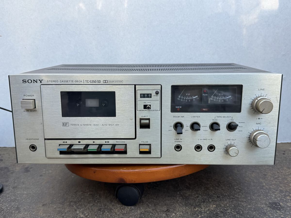 (J22) SONY カセットデッキ TC-5350SD CASSETTE 通電確認(rèn)　現(xiàn)狀品　ジャンク