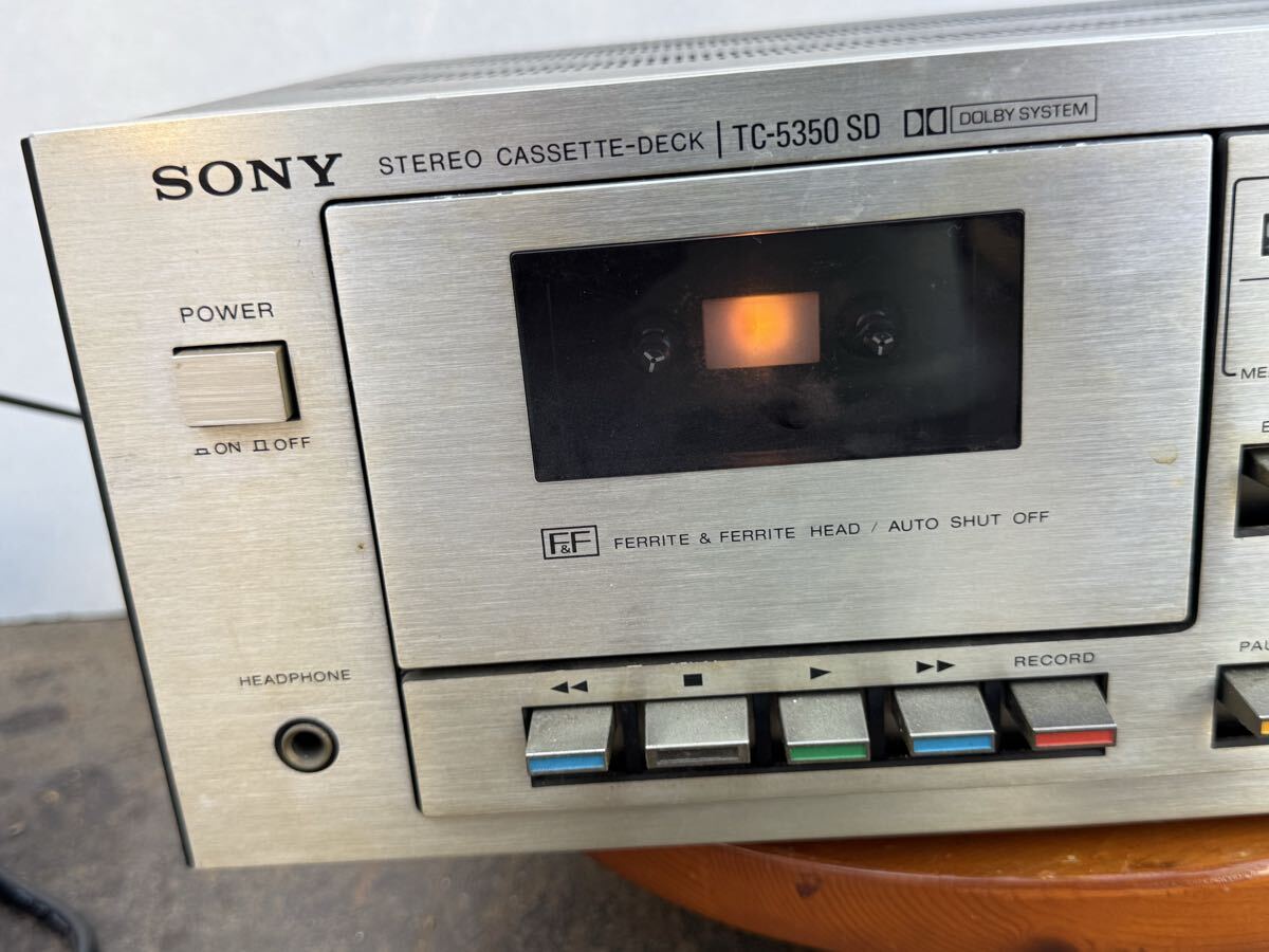 (J22) SONY カセットデッキ TC-5350SD CASSETTE 通電確認(rèn)　現(xiàn)狀品　ジャンク