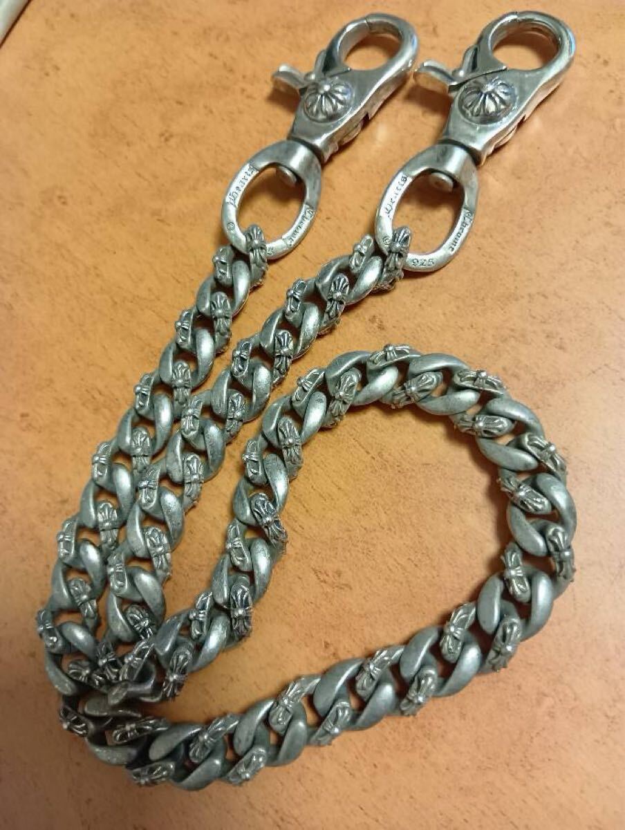 シルバー925 ウォレットチェーンバイカーファッション　ルード　アメカジ　ワークスタイル