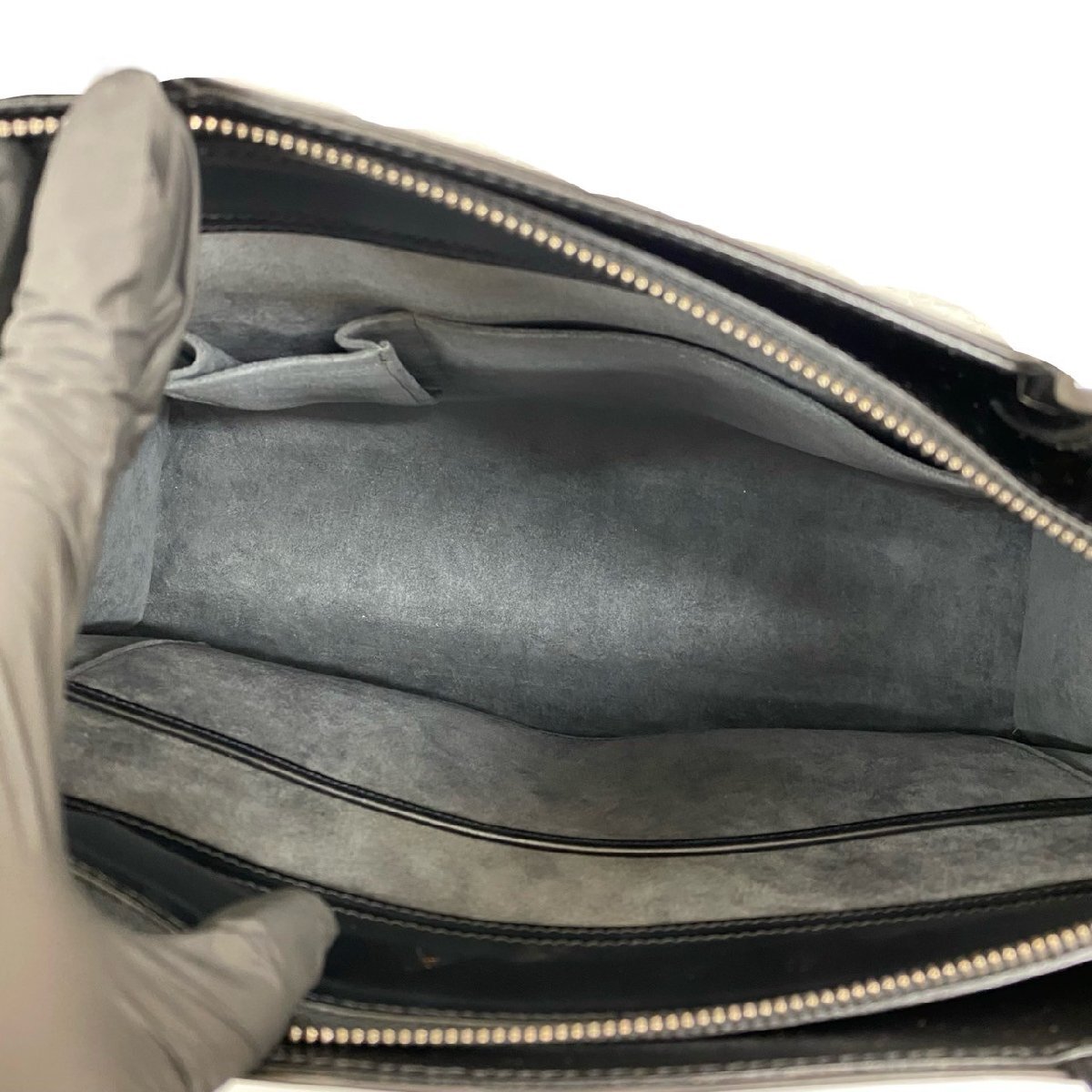 極 美品 袋付 LOUIS VUITTON ルイヴィトン ヴィンテージ ジェモ エピ レザー 本革 トートバッグ ハンドバッグ ブラック ノワール 77-10_画像10