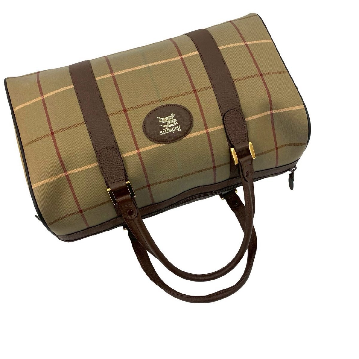 極 美品 Burberrys バーバリーズ ノバチェック 柄 シャドーホース ロゴ キャンバス レザー 本革 ボストンバッグ ハンドバッグ 茶 97979_画像5