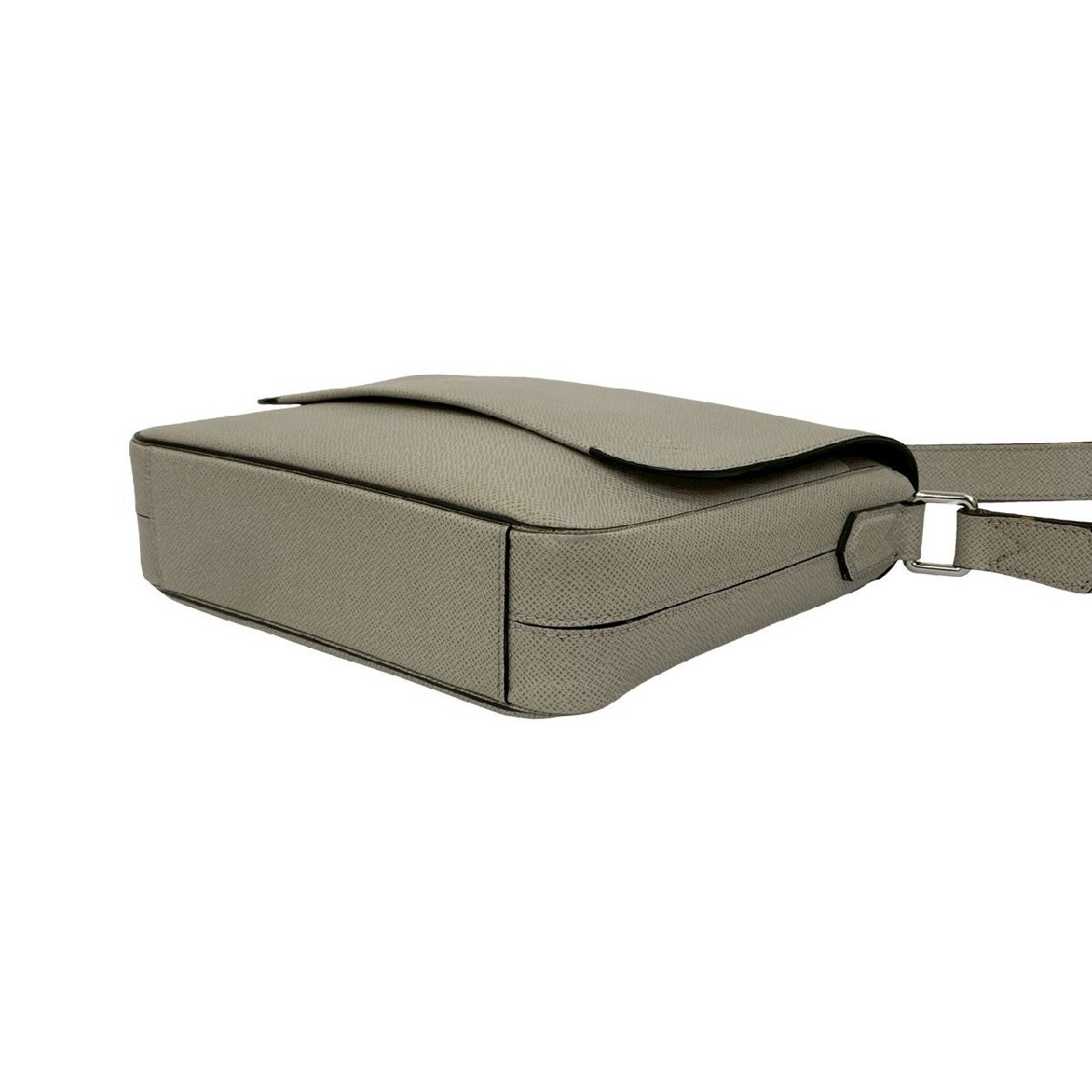 極 美品 LOUIS VUITTON ルイヴィトン ロマン PM タイガ レザー 本革 ショルダーバッグ ボディバッグ ポレール ライトグレー 40197_画像9