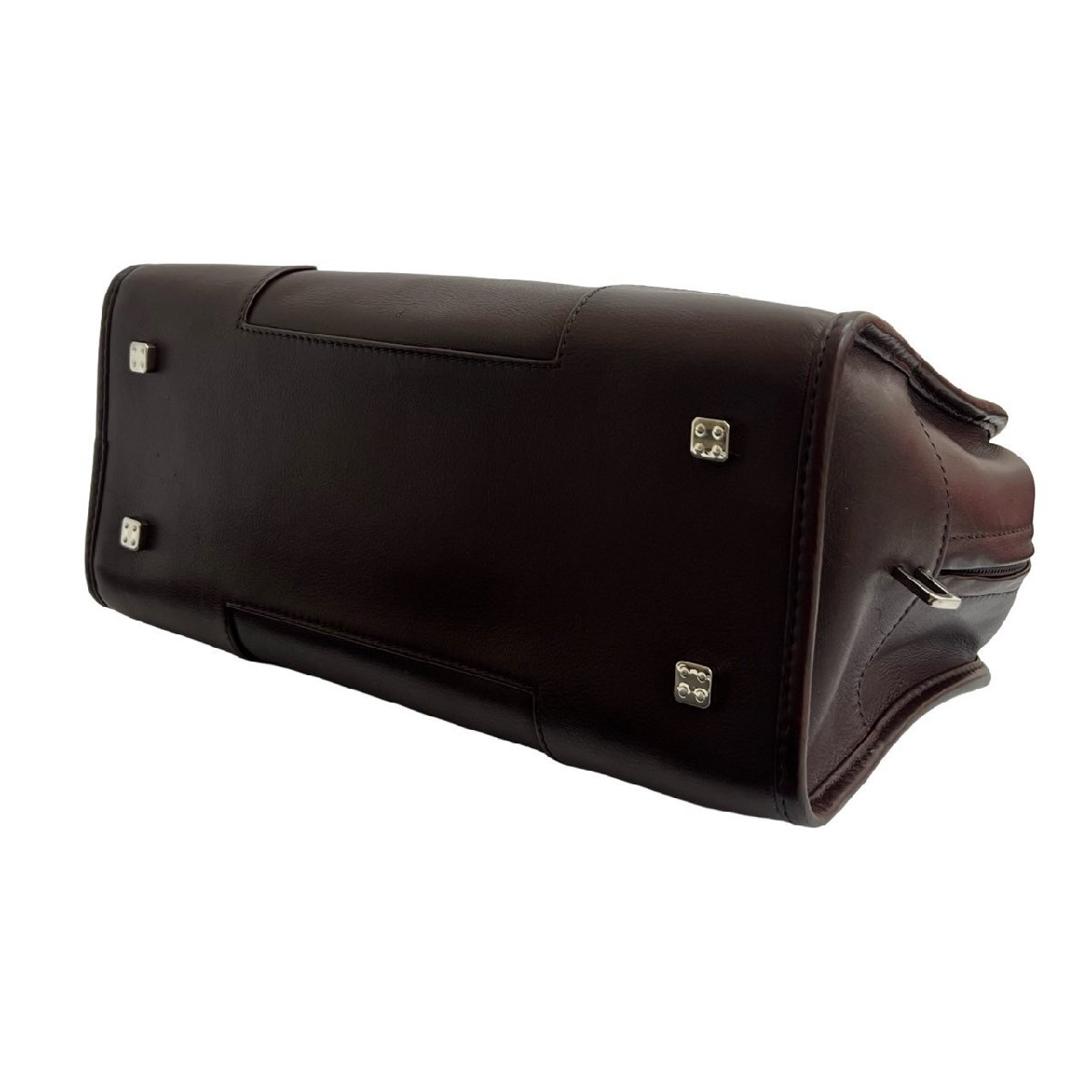 極 美品 カデナ 鍵付き LOEWE ロエベ アマソナ 28 アナグラム ロゴ レザー 本革 ハンドバッグ ミニ ボストンバッグ ブラウン 164-6