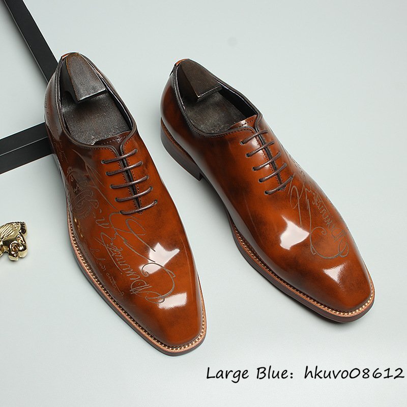 入手困難■ドレスシューズ メンズ 本革 レザーシューズ 職人手塗り上げ ビジネスシューズ 高級牛革 革靴 紳士靴 冠婚葬祭 ブラウン 26.0cm