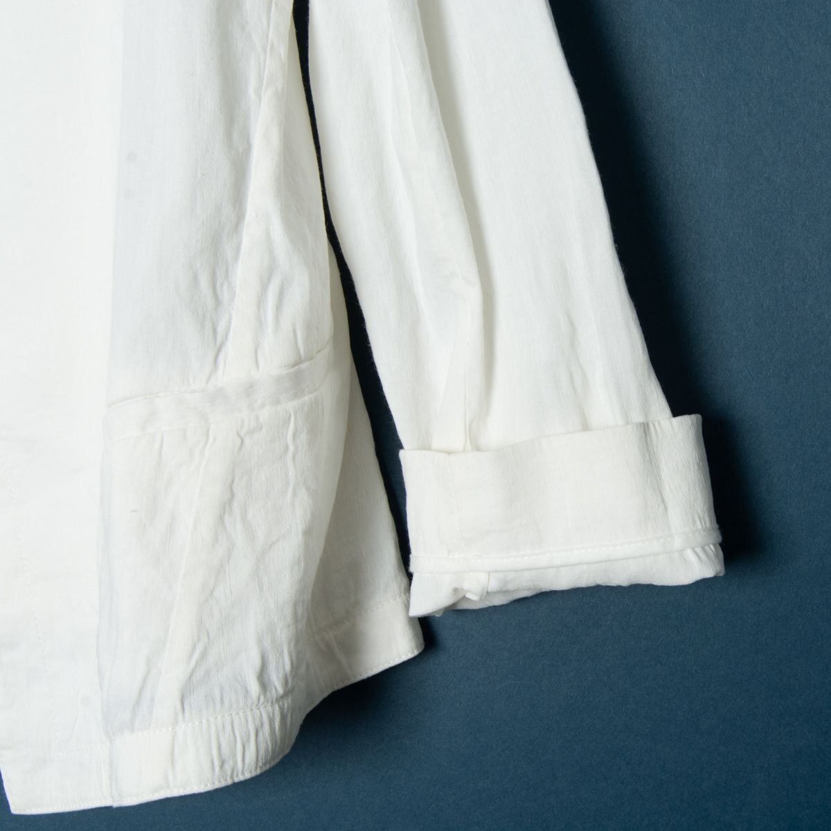 Theory セオリー カラーレスジャケット 前留めなし 裏なし 麻レーヨン 伸縮性あり 大人きれいめ 春夏 ホワイト 白 0 日本製 レディース_画像5