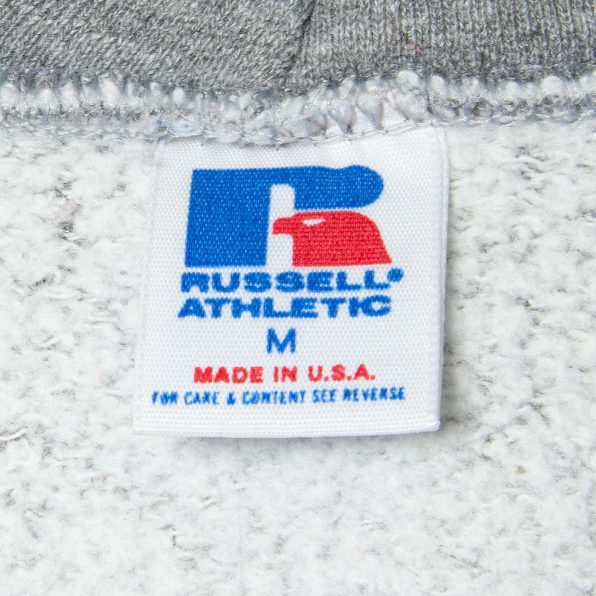 【1円スタート】RUSSELL ATHLETIC ラッセルアスレティック 裏起毛スウェットパーカー フーディー スポーティー アメカジ 灰色 M USA製 秋冬_画像9