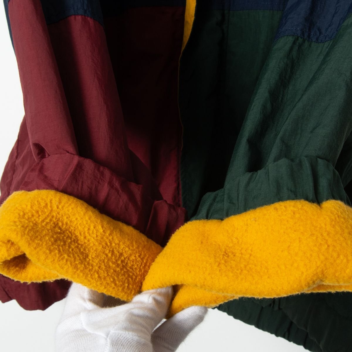 【1円スタート】TOMMY HILFIGER トミーヒルフィガー 裏フリースナイロンジャケット ブルゾン アウター カジュアル 紺/エンジ/緑/黄色 XL_画像6