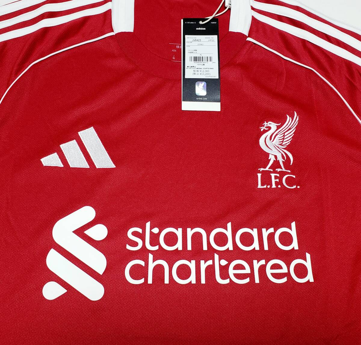 ?最新作 ２０２６ リバプールFC 新品タグ付き 美品 正規(guī)品 LIVERPOOL XL 1ST オフィシャル 公式ユニフォーム アディダス ※未使用 美品
