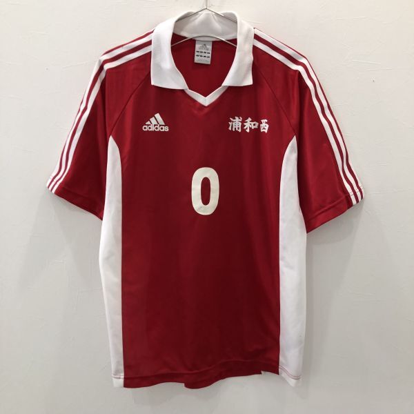LV6325 実物 adidas 浦和西 半袖 レッド メンズ L_画像1