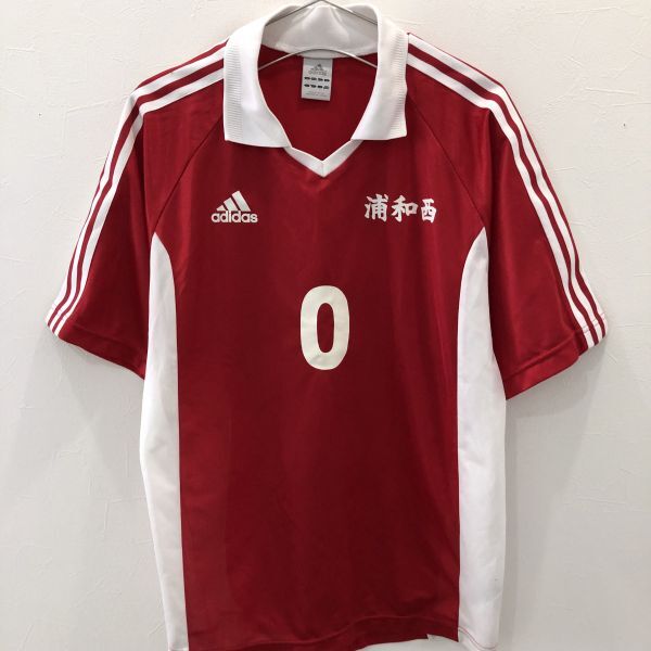 LV6325 実物 adidas 浦和西 半袖 レッド メンズ L_画像2