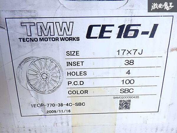 ●★新品・未使用★ ENKEI TMW テクノモーターワークス CE16-1 17インチ 7J +38 PCD100 4穴 ホイール 1本 単体 マーチ ヤリス 即納 棚C-2_画像3