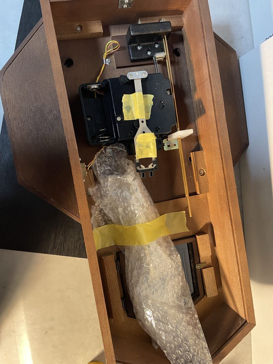 SEIKO セイコー 掛け時計 PQ-827B クオーツ 八角 木製 振り子 チャイム付 STRIKE/SILENT切替 動作確認済_画像9
