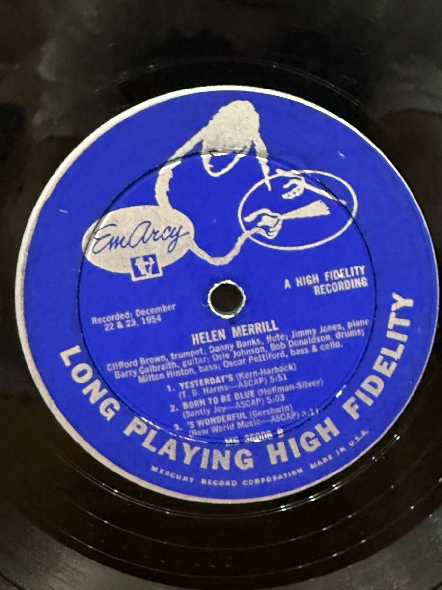 【USオリジナル】 Emarcy MG 36006 Helen Merrill With Clifford Brown DG/銀環(huán)/大ドラマー/ 青バック/ YMG刻印 ヘレン メリル