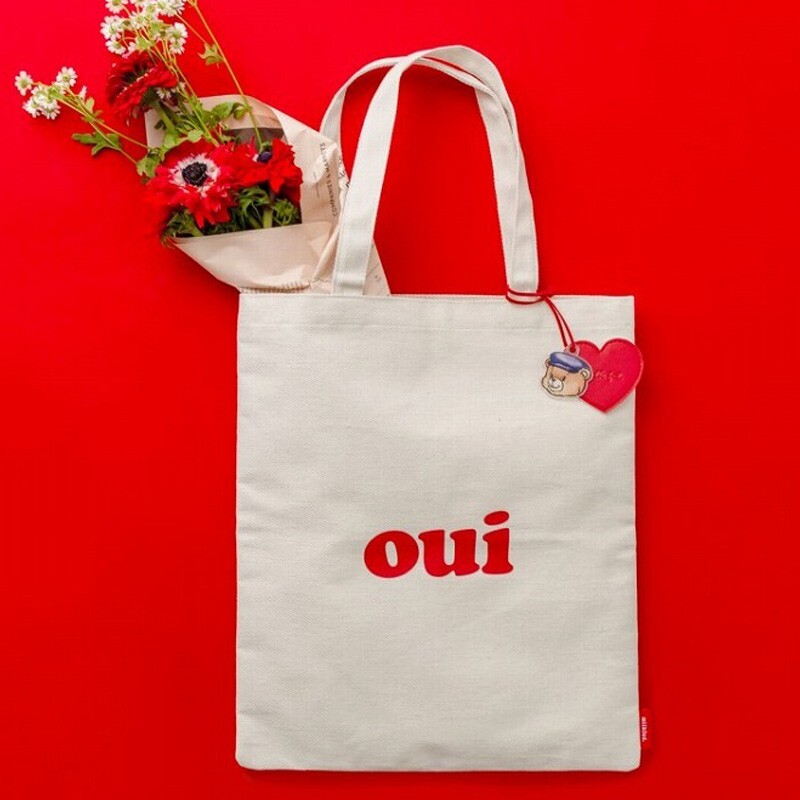 + 150 ミルクフェド oui トートバッグM.Feddy&ハートロゴチャーム 送料450円
