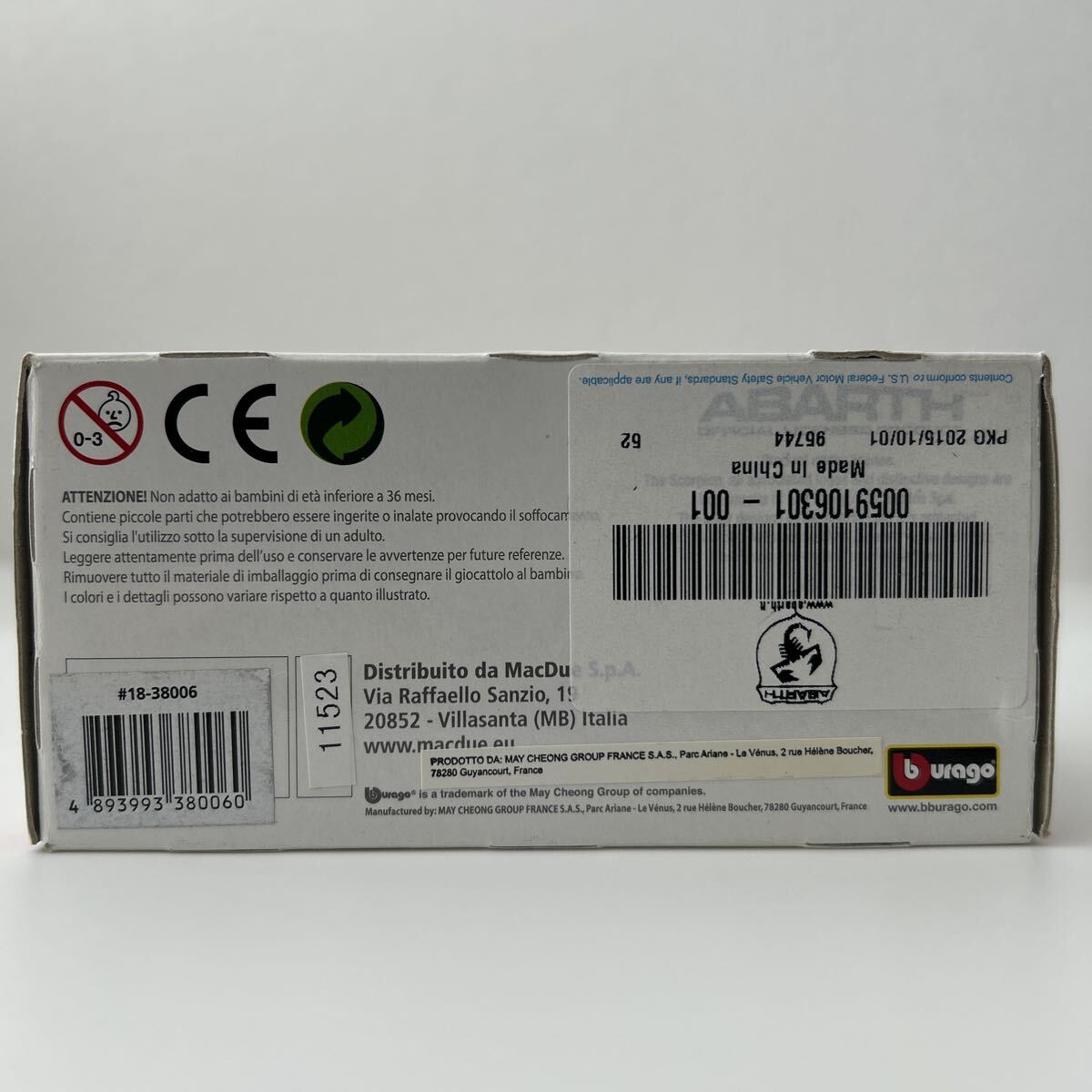 Bburago 1/43 ABARTH 500 #49 White assetto corse BBurago abarth дилер специальный заказ a комплект Corse миникар модель машина FIAT500