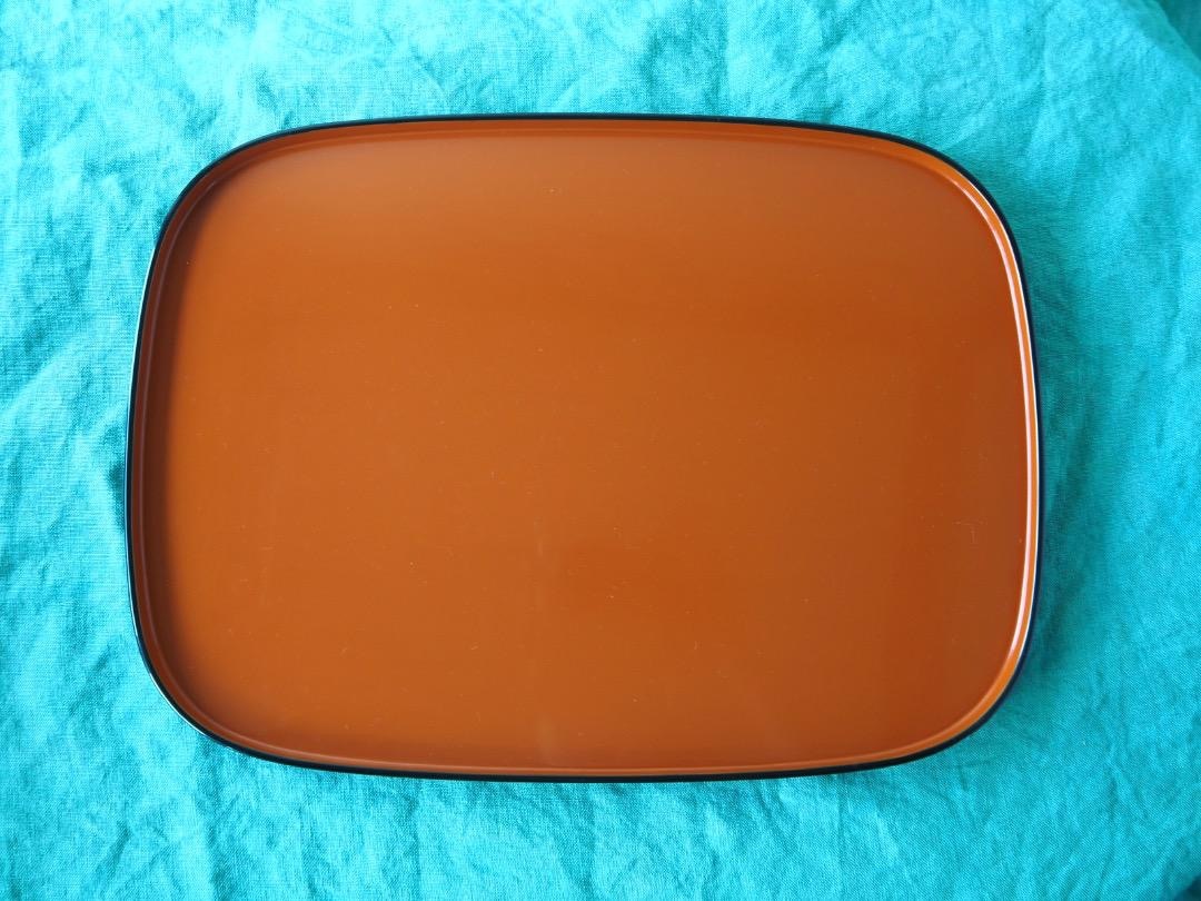 【OAN】 輪島塗 朱漆塗 隅丸長方盆 箱付 骨董 古美術 古道具 民藝 古民藝 茶道具 懐石 古玩 漆器膳 能登 輪島 _画像2