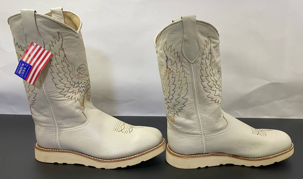B136 1円～ 未使用 Friedson Brothers FINE BOOTS SIZE 8 1/2 フリードソンブラザーズ ウエスタンブーツ サイズ 8 1/2 BONE