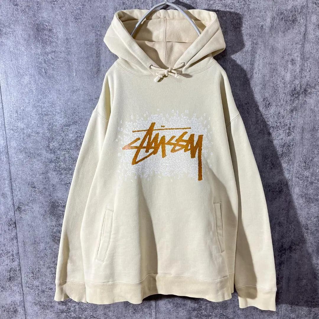 [大人気]　ステューシー　パーカー　90S　紺タグ　プリント◎　ストックロゴ 大人気] ステューシー パーカー 90S 紺タグ プリント ストック