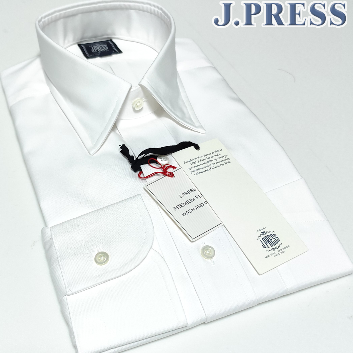 JP554M38-84 新品/送込 定番/傑作 J.PRESS originals Jプレス PREMIUM PLEATS ピンオックス 形態安定 長袖 レギュラーカラー ドレスシャツ_画像1
