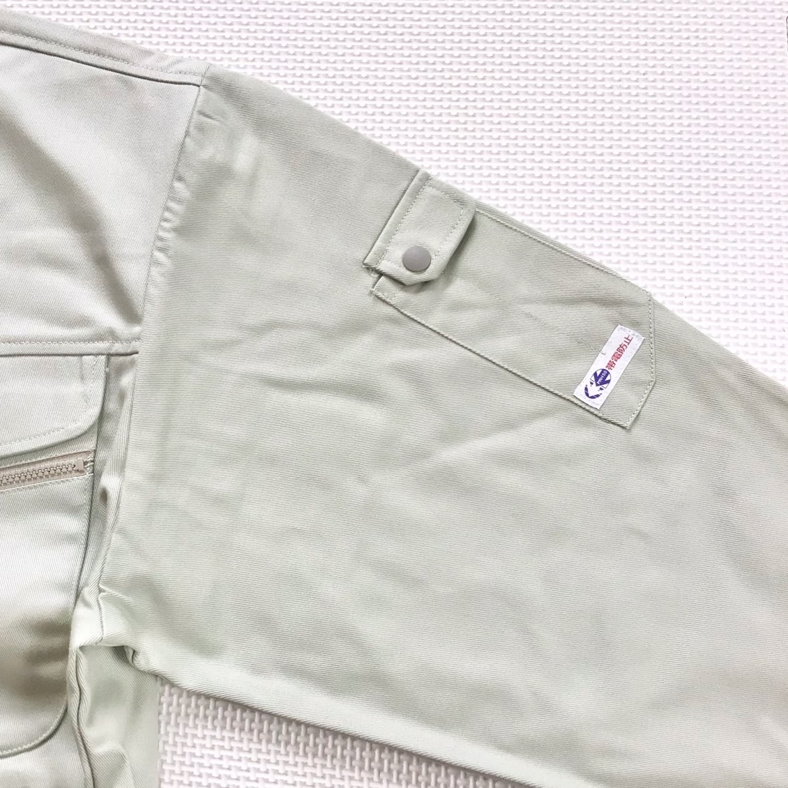 (在庫処分) 新品未使用品 旭蝶 [A75] 長袖ジャンパー サイズ LL /カーキグリーン/通年/帯電防止/作業着/作業服/ブルゾン/ワークウェア_画像4