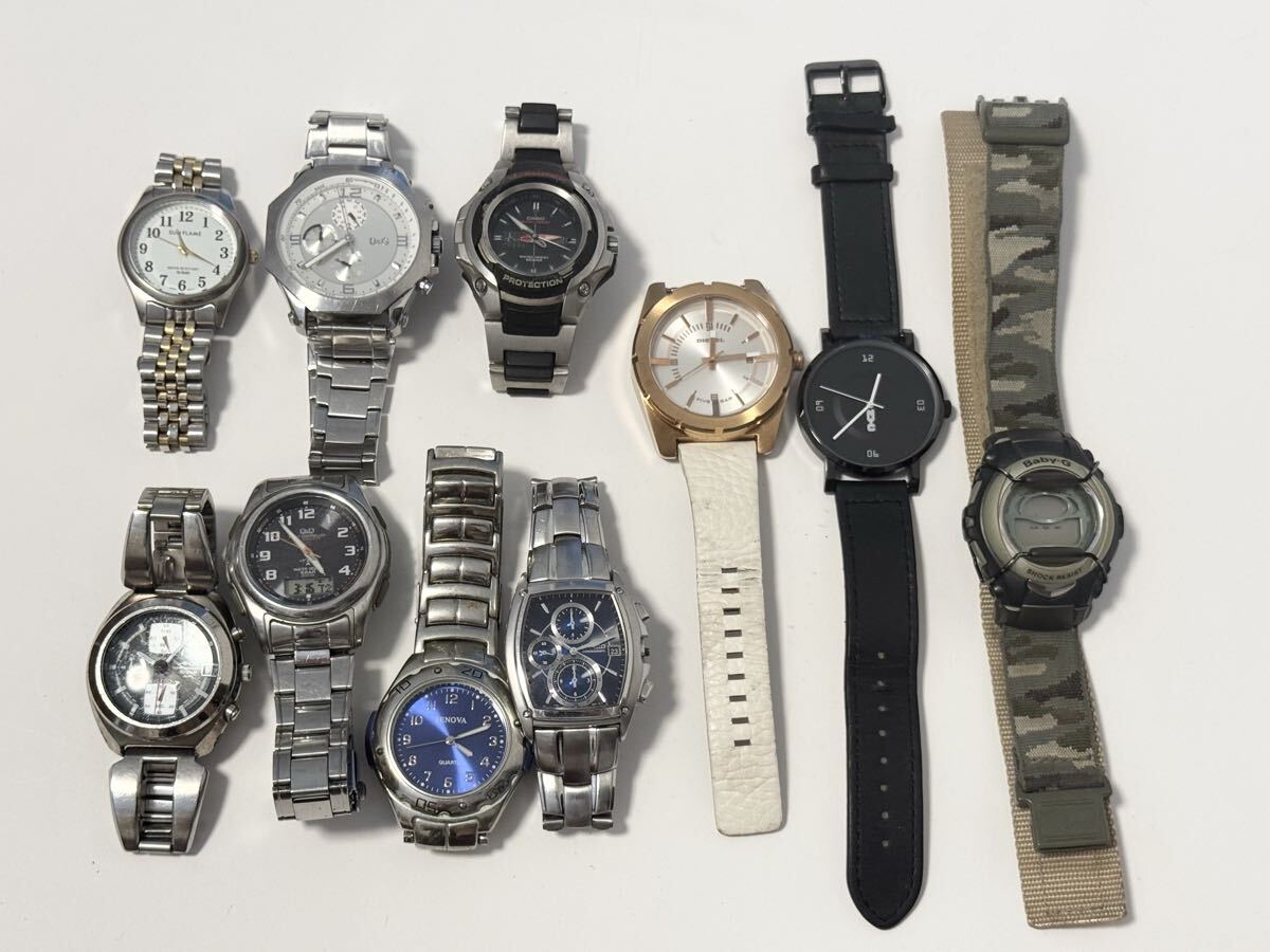 腕時計 10点 ジャンク まとめて QUARTZ/CASIO/G-SHOCK/D&G/AKA/Q&Q/Baby-G