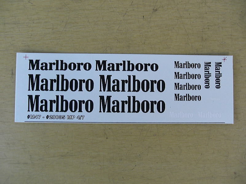 1/20 メーカー不明 マクラーレン MP4/7 マルボロデカール_画像1
