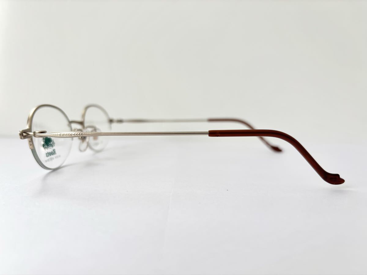 Roots 新品　未使用　日本製　メンズ　メタル　ゴールド　金色　フレーム　ハーフリム　ナイロール　チタン　オーバル　丸　眼鏡　メガネ_画像3