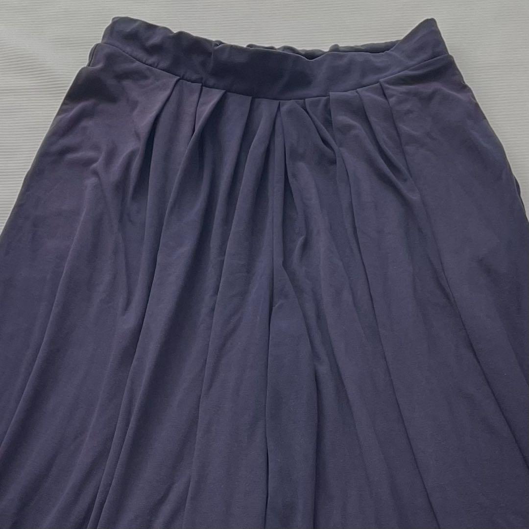 【ユニクロ】レディース キュロット スカート紺色 M 全ゴム入り ポケット付き_画像4