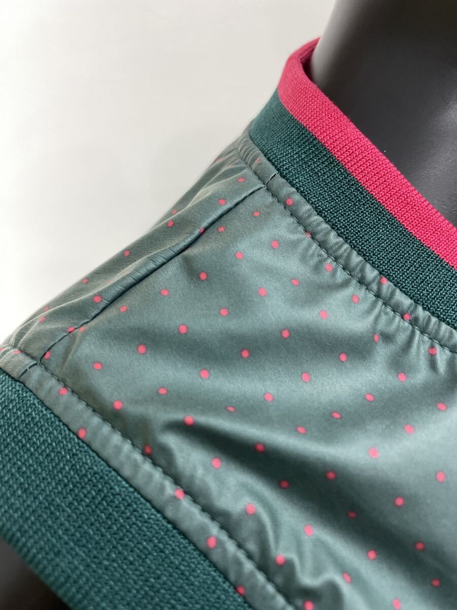 【USED】Jack Bunny ジャックバニー ポリエステル Vネック ベスト 裏地メッシュ ドット柄 グリーン 緑 レディース 2 L ゴルフウェア_画像7