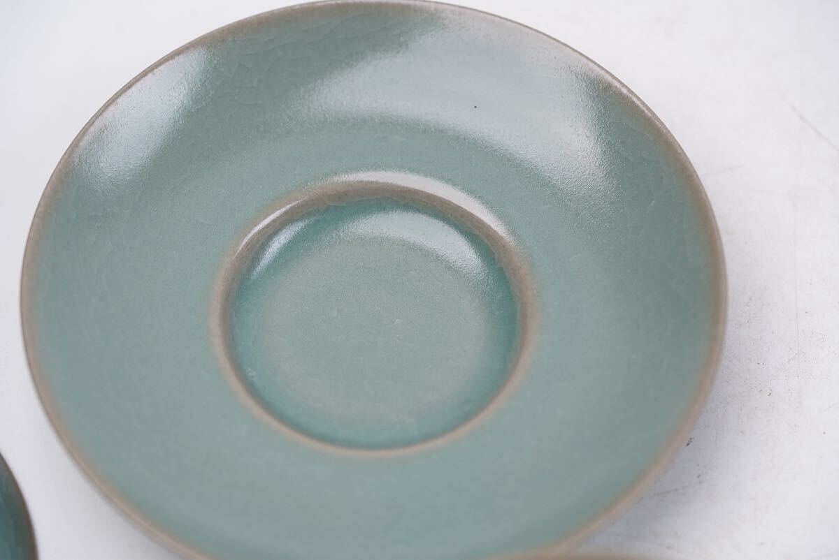 【竹華】茶道具 臺灣 暁芳窯 曉芳窯 汝窯 青磁 蓋付 茶碗 