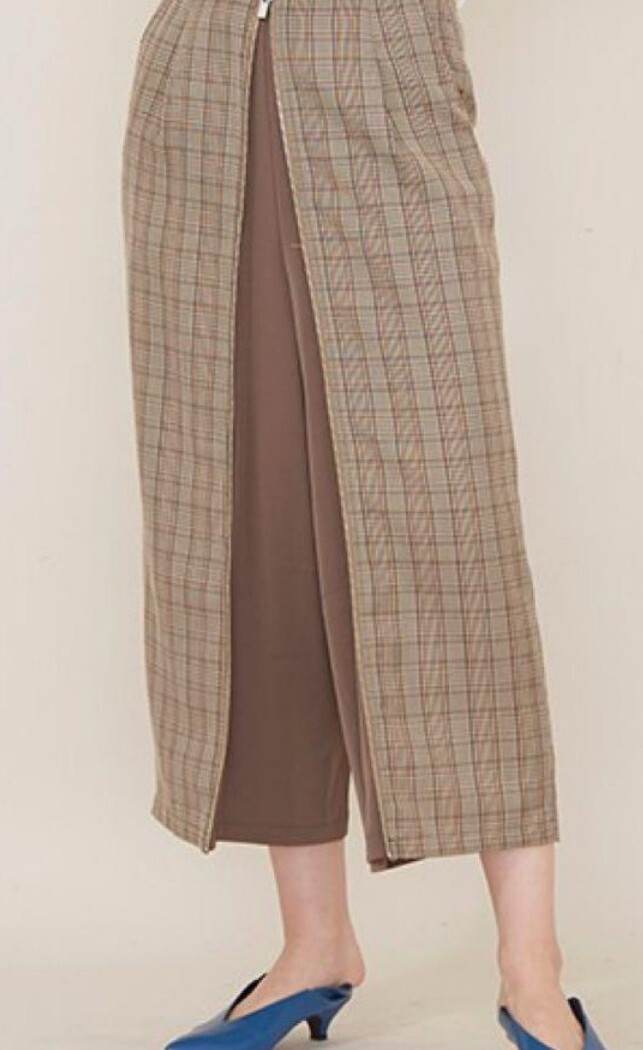 アメリ　アメリヴィンテージ　グレースコンチネンタル　ジャスグリッティー　　スカート　パンツ　タイトスカート　チェック　2way　グレー