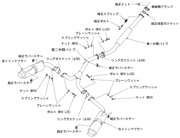 自動車関連業(yè)者直送限定 HKS ハイパワースペックL2 マフラー SUBARU スバル インプレッサ WRX STI GRB EJ20 (TURBO) (31019-AF127)