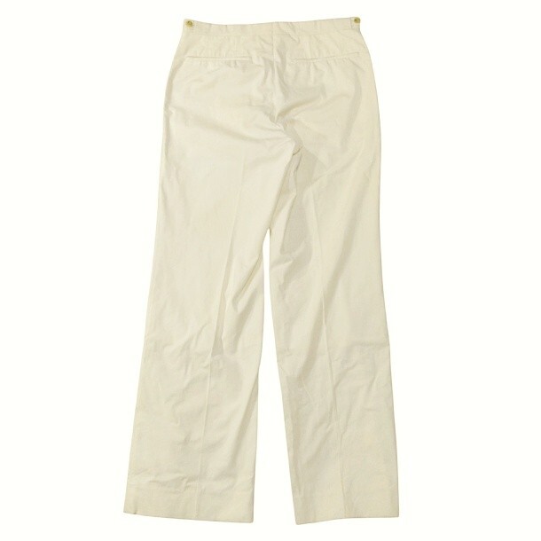 61 【DAKS GOLD】 ダックス ストレッチ 伸縮性あり センタープレス パンツ ボトムス チノパン W82 白 ホワイト ゴルフウェア メンズ_画像3