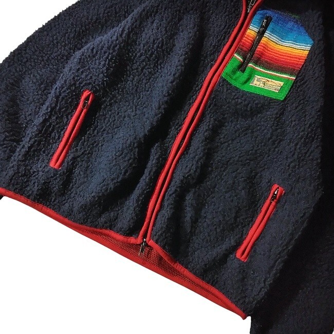 77 【TITICACA】 チチカカ ボア ブルゾン パーカー アウター L ネイビー 紺色 ジップアップ フード 秋冬 ゆったり レディース メンズ_画像5