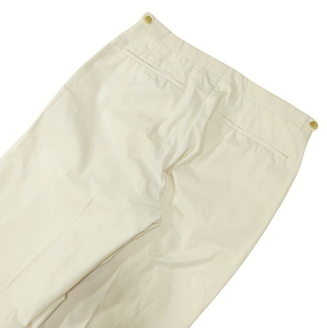 61 【DAKS GOLD】 ダックス ストレッチ 伸縮性あり センタープレス パンツ ボトムス チノパン W82 白 ホワイト ゴルフウェア メンズ_画像4