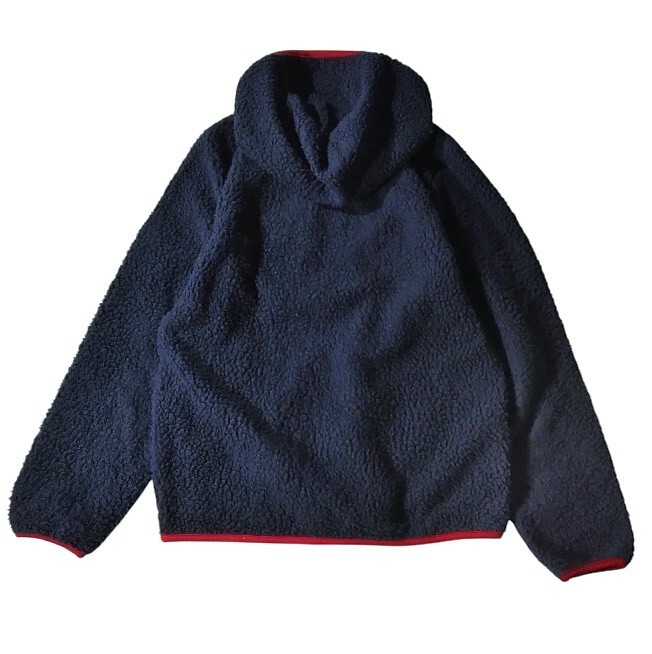 77 【TITICACA】 チチカカ ボア ブルゾン パーカー アウター L ネイビー 紺色 ジップアップ フード 秋冬 ゆったり レディース メンズ_画像8