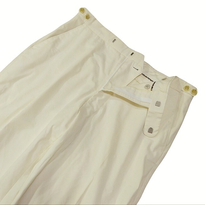 61 【DAKS GOLD】 ダックス ストレッチ 伸縮性あり センタープレス パンツ ボトムス チノパン W82 白 ホワイト ゴルフウェア メンズ_画像2